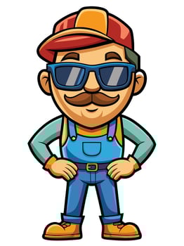 Smiling Carpenter Man Mascot vector