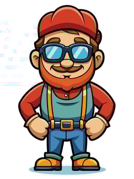 Carpenter Man Mascot Character for Branding and Logo vector
