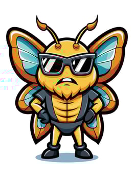 Cute Butterfly Mascot Cartoon Style vector