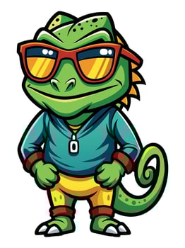 Colorful Chameleon Mascot Character for Branding and Logo vector