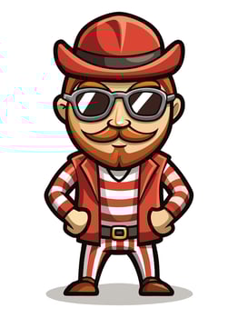 Convict Man Mascot Character vector