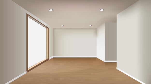 Interior white room vector
