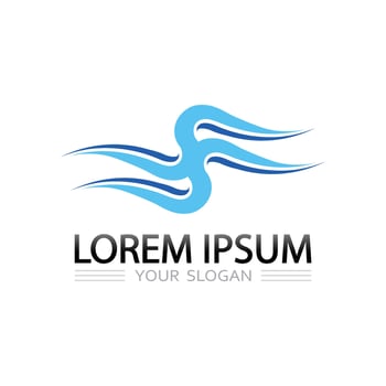 Unique modern water wave logo for environmental and marine life projects vector