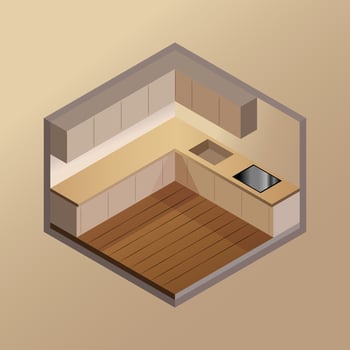 isometric interior for design vector