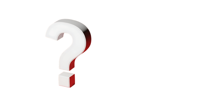 3d illustration of a large, stylized question mark isolated on transparent background png