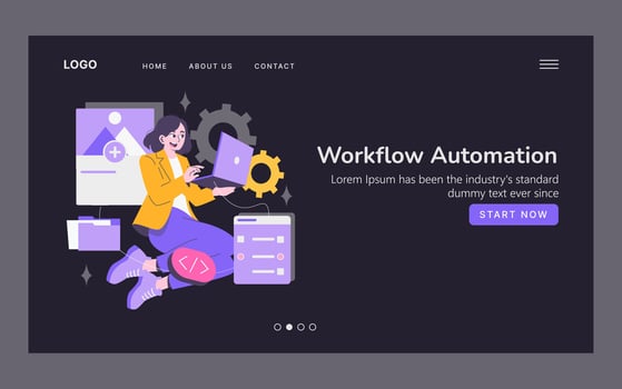 Workflow automation illustration for business vector