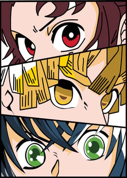 Tanjiro Inosuke Zenitsu team up vector
