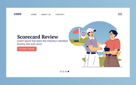 Golf scorecard review illustration vector