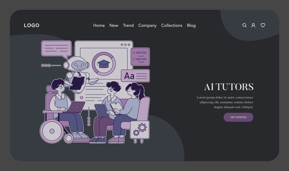 AI tutors helping students learn effectively vector