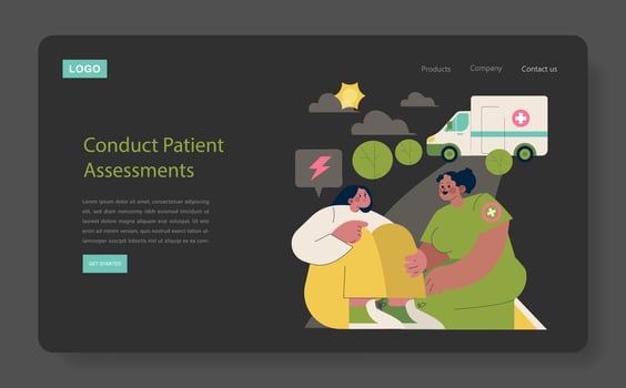 Patient assessments illustration for healthcare vector