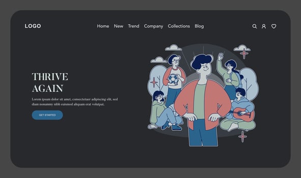 Illustration of people thriving again vector