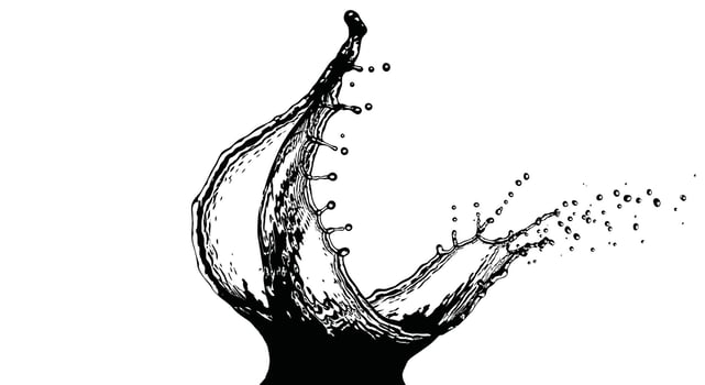 Dynamic Black and White Water Splash Graphic vector