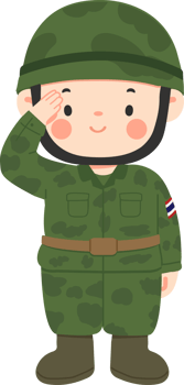 Thai Soldier Saluting cartoon png