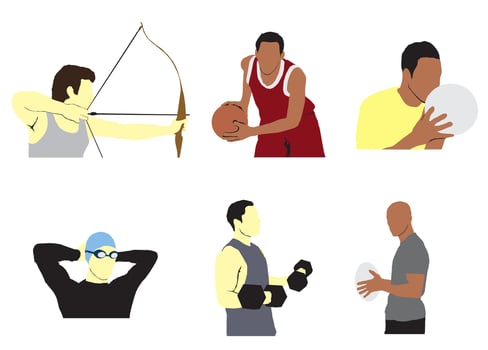 half isolated athlete vector