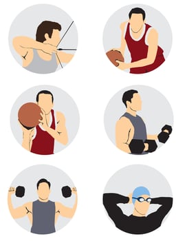 sports athlete icons vector