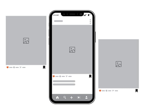 social media mockup vector