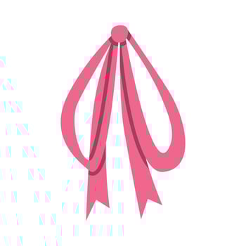 Delicate pink ribbon illustration in minimalistic style with soft curves and clean design. Perfect for themes of elegance, beauty, celebration, femininity, and stylish decorative elements vector