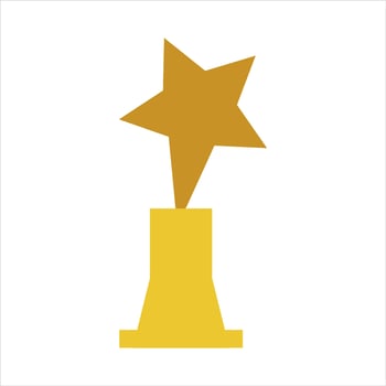 A star on a golden trophy vector