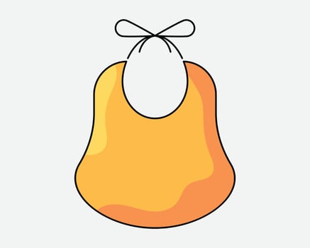 A Simple Orange Baby Bib with a White Ribbon Tie vector