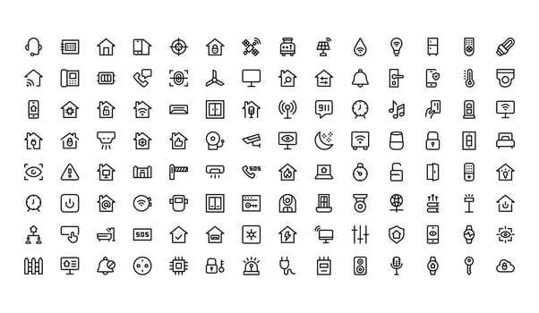 Variety of home and technology icons vector
