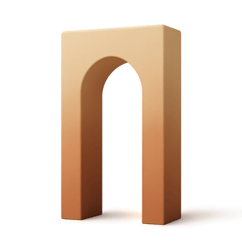 Simple Desert Archway Design with Ombre Effect in Soft Colors png