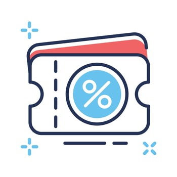 A handy linear icon for discount coupon tracking vector