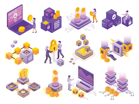 Digital finance and security concepts illustration vector