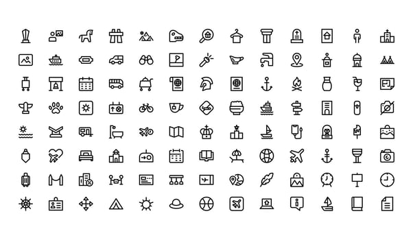 Line icons for various design purposes vector