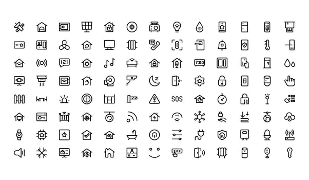 Collection of home automation icons vector