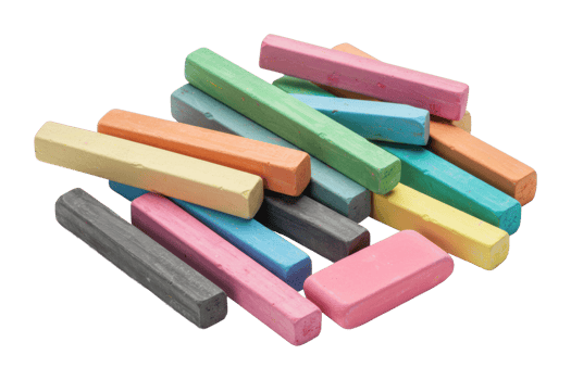 Colorful assortment of chalk sticks. png
