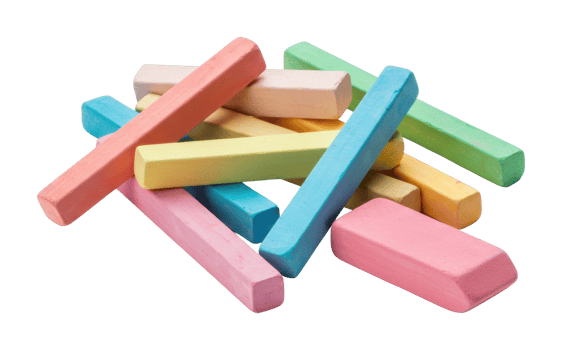 Colorful chalk sticks piled for art and craft. png