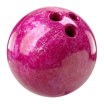 Pink bowling ball with finger holes isolated png