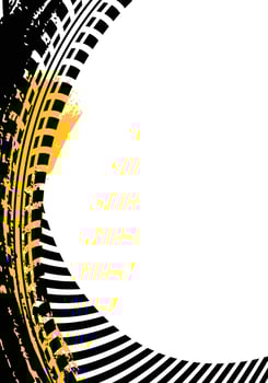 Abstract grunge style tire tracks blank background vector