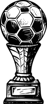An illustration of soccer trophy designed vintage style vector