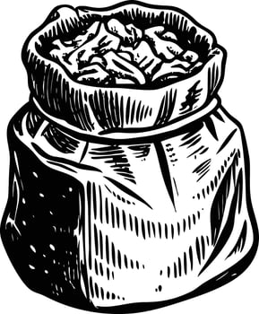 A vintage style illustration depicting climbing chalk bag vector