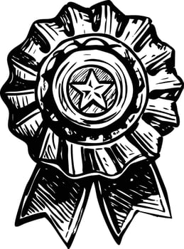 An illustration of achievement badge designed vintage style vector
