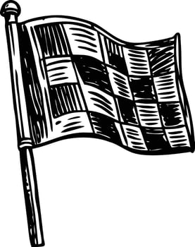 An illustration of sports flag designed vintage style vector