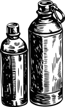 Vintage style illustration of essential water bottles supply vector