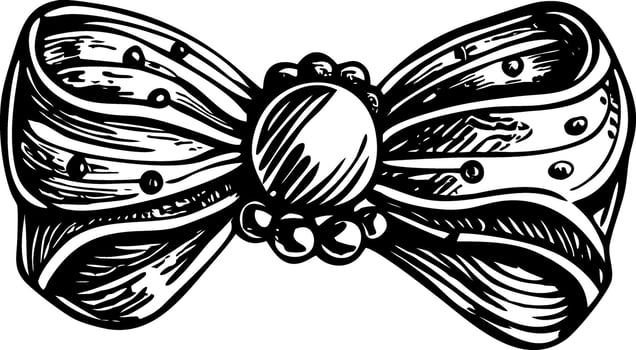 A glyph style illustration depicting pearl barrette vector