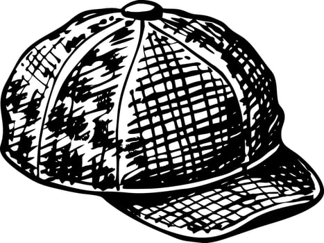 A vintage style illustration showing tweed cap vector