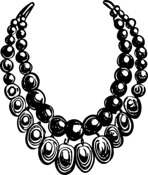 A vintage style illustration showing bead necklace vector