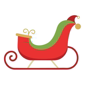 sleigh on white background vector