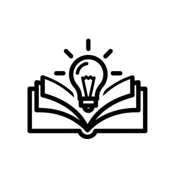 Open Book with Glowing Light Bulb Icon for Education and Ideas png