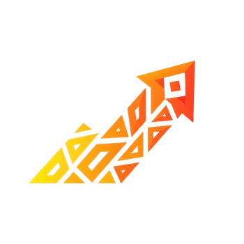 Abstract Geometric Upward Arrow with Gradient Colors png