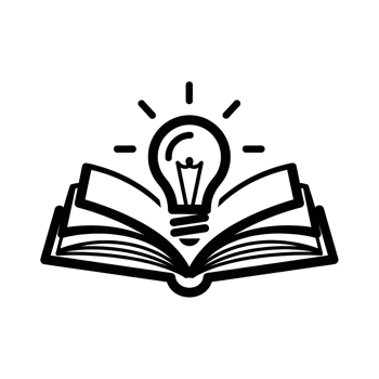 Open Book and Lightbulb Outline Icon Knowledge and Idea Concept png