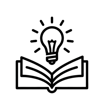Knowledge and Idea Icon with Open Book and Lightbulb png
