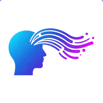 Abstract human head silhouette with flowing thoughts and creative energy gradient png