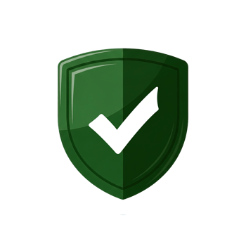 Green Shield with Checkmark for Security and Verification png