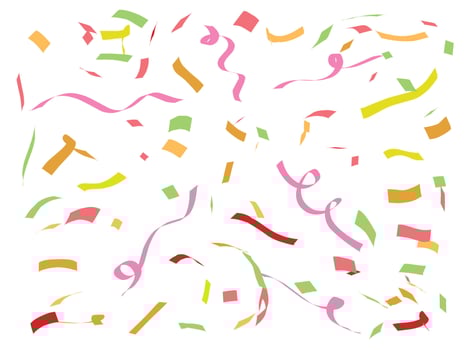 A colorful confetti streamers on a white background vector