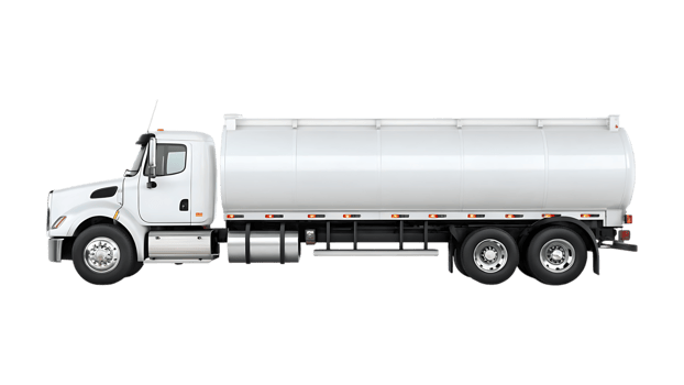 White tanker truck side view isolated vehicle transportation png